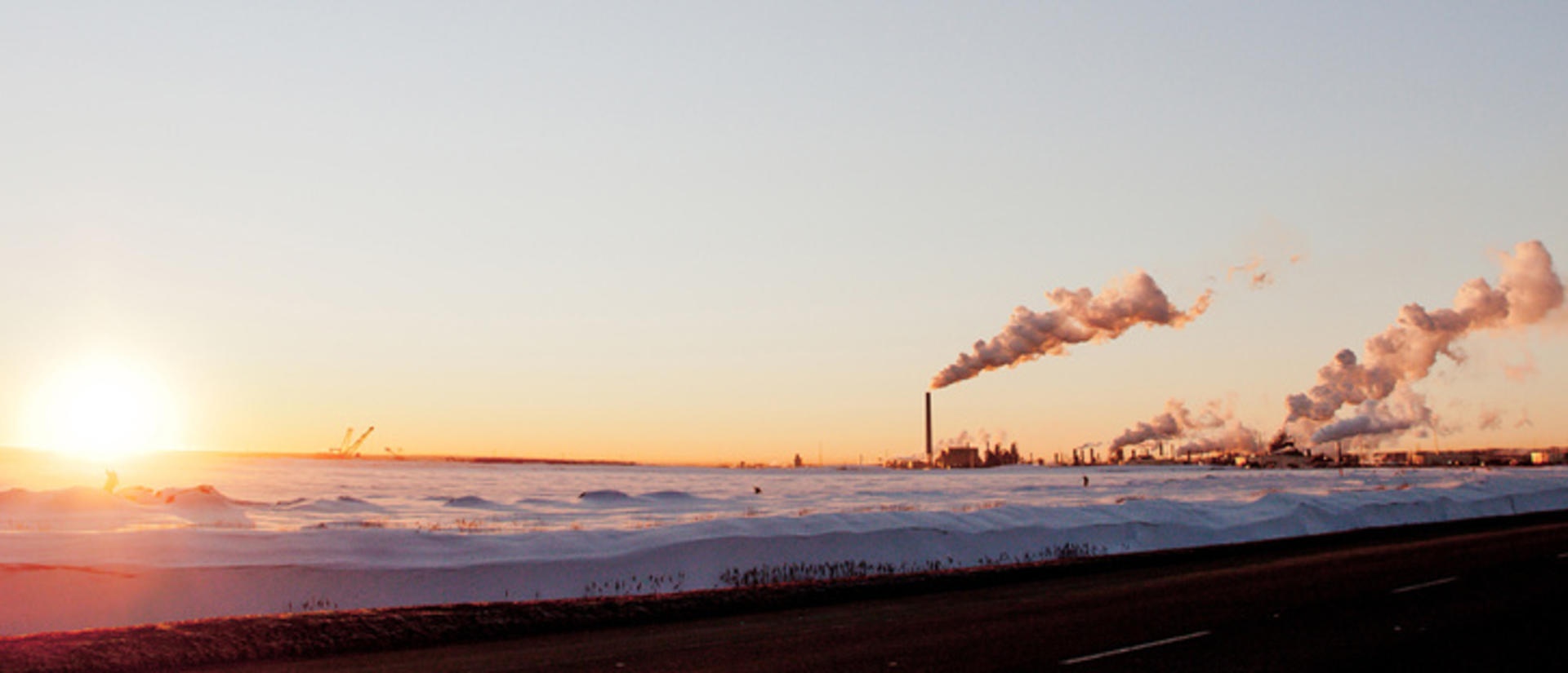 Image of Fort McMurray Tar Sands in the sunset, Alberta Canada